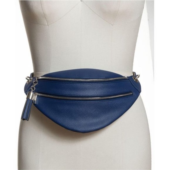 INC International Concepts Handbags - INC saffiano faux-leather women's belt bag/fanny pack -NAVY BLUE- MEDIUM